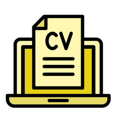 Online Laptop Cv Icon Outline Hr Job