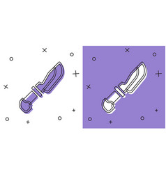 Set Knife Icon Isolated On White And Purple