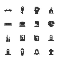 Funeral Service Icons Set