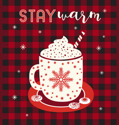 Hot Cocoa Mug Whipped Cream Flat Poster