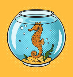 Seahorse In Aquarium Pop Art