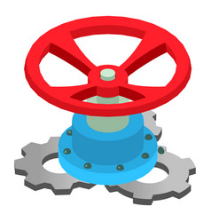 Industrial Equipment Icon Isometric Red