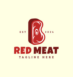 Letter B Beef Steak Red Meat Restaurant Logo