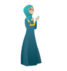 Muslim Business Woman Holding A Mobile Phone