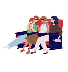 Women Watching Movies In Cinema Resting Ladies