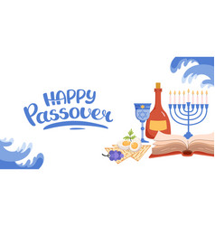 Happy Passover Greeting Web Banner Jewish