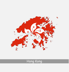 Hong Kong Map Flag