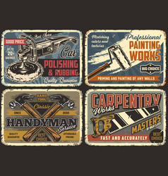 Carpentry And Renovation Posters Set