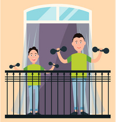 Keeping Fit And Training Muscles At Home Concept