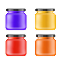 Realistic Multi-colored Matt Jar With Black Lid