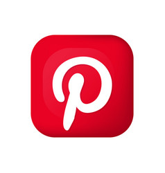 3d Pinterest Icon For Social Media