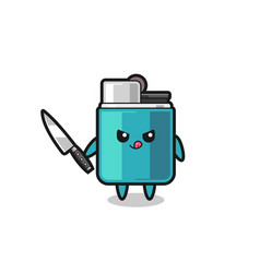 Cute Lighter Mascot As A Psychopath Holding