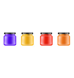 Realistic Multi-colored Matt Jar With Black Lid