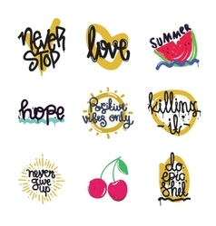 Short possitive messages inspirational quotes Vector Image