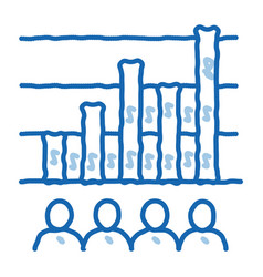 Tourist Bar Graph Doodle Icon Hand Drawn