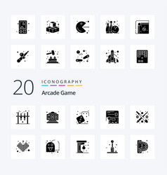 20 Arcade Solid Glyph Icon Pack Like Kids Fun