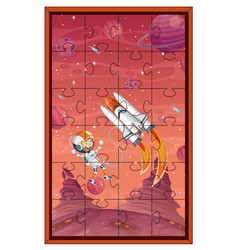 Astronaut In Space Photo Puzzle Game Template