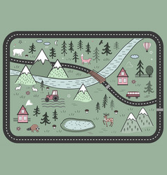 Cute Road Play Mat In Scandinavian