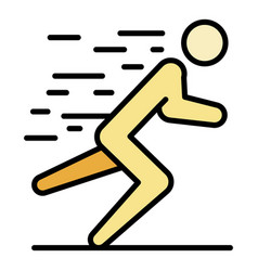 Man Triathlon Running Icon Color Outline