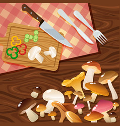 Mushroom To Slices Composition