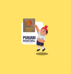 Punjabi Basketball Academy Indian Mascot Logo