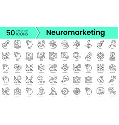 Set Of Neuro Marketing Icons Line Art Style Icons