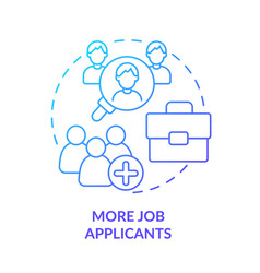 More Job Applicants Blue Gradient Concept Icon