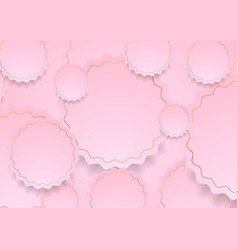 Pink And Golden Paper Wavy Circles Abstract Cute