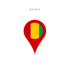 Teardrop Map Marker With Flag Of Guinea Flat