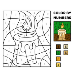 Burning Candle Color By Number Coloring Page