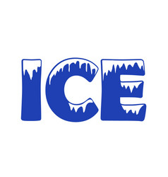 Cartoon Inscription Ice Logo