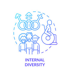 Internal Diversity Blue Gradient Concept Icon