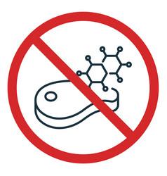 Prohibited Artificial Meat Line Icon No Hormone