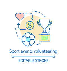 Sport Events Volunteering Concept Icon