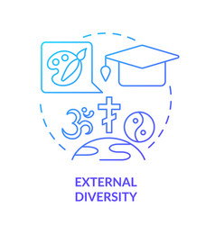 External Diversity Blue Gradient Concept Icon