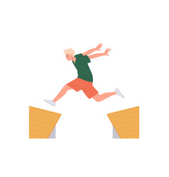 Teenager Boy Parkour Runner Cartoon Character