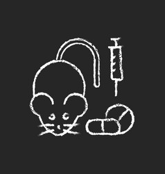 Testing Medicine On Animals Chalk White Icon