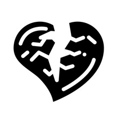 Broken Heart Divorce Glyph Icon