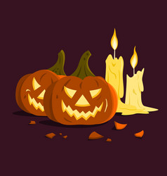 Jack Olantern And Candles For Halloween