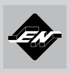 E And N - Monogram Or Logotype Isometric 3d Font