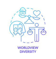 Worldview Diversity Blue Gradient Concept Icon