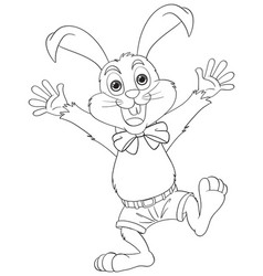 Cartoon Rabbit Jumping With Excitement And