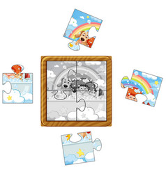 Girl And Dog Photo Puzzle Game Template