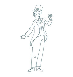 Hand Drawn British Gentelman Pose