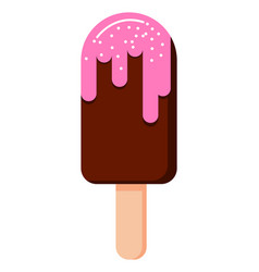 Ice Cream Icon Chocolate Bar On Stick With Pink