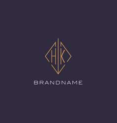 Initial Letter Hk Logo Monogram With Diamond