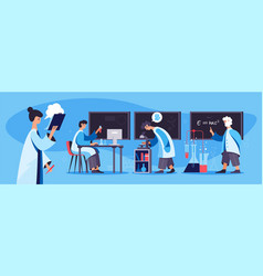 Scientific Laboratory Research Work Flat Banner