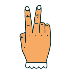 Hand Raising Two Fingers Gesture