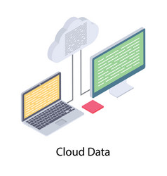 Online Cloud Data Isometric Icon