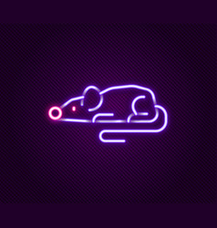 Glowing Neon Line Experimental Mouse Icon Isolated